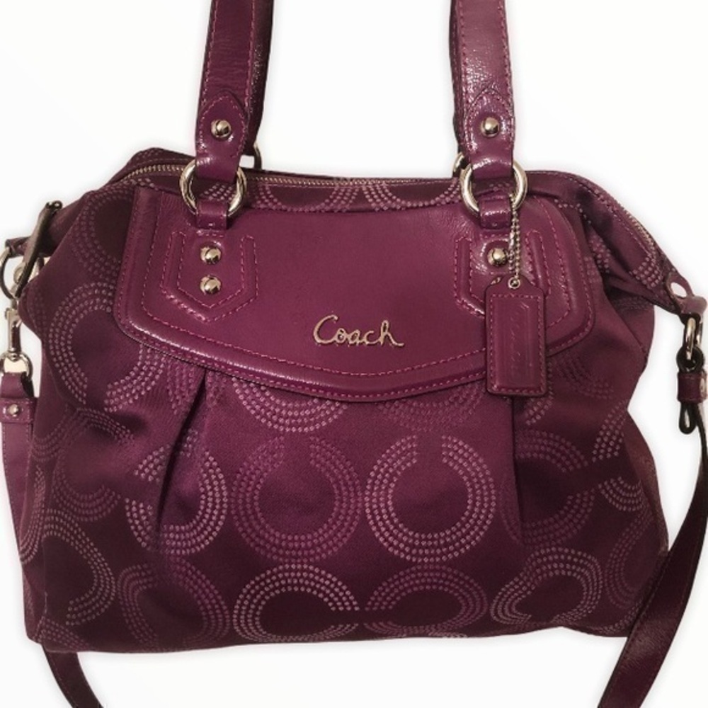 Coach Ashley purple optic c two way bag